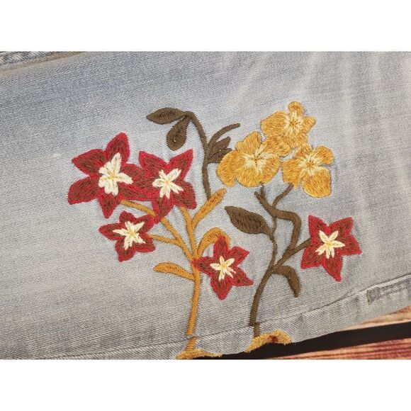 Zara Basic Grey Size 2 embroidered jeans - Picture 6 of 6